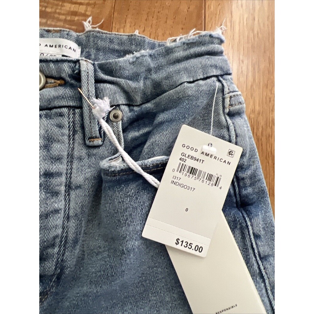 Good American Good Legs Skinny Jeans Indigo Light Wash Button-Fly Size 0 $135 - Picture 5 of 8